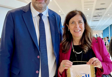 Nektarios Kalantzis, President of the European Local Leaders (ELL Group) with Alessandra Todde, President of Sardinia in Brussels